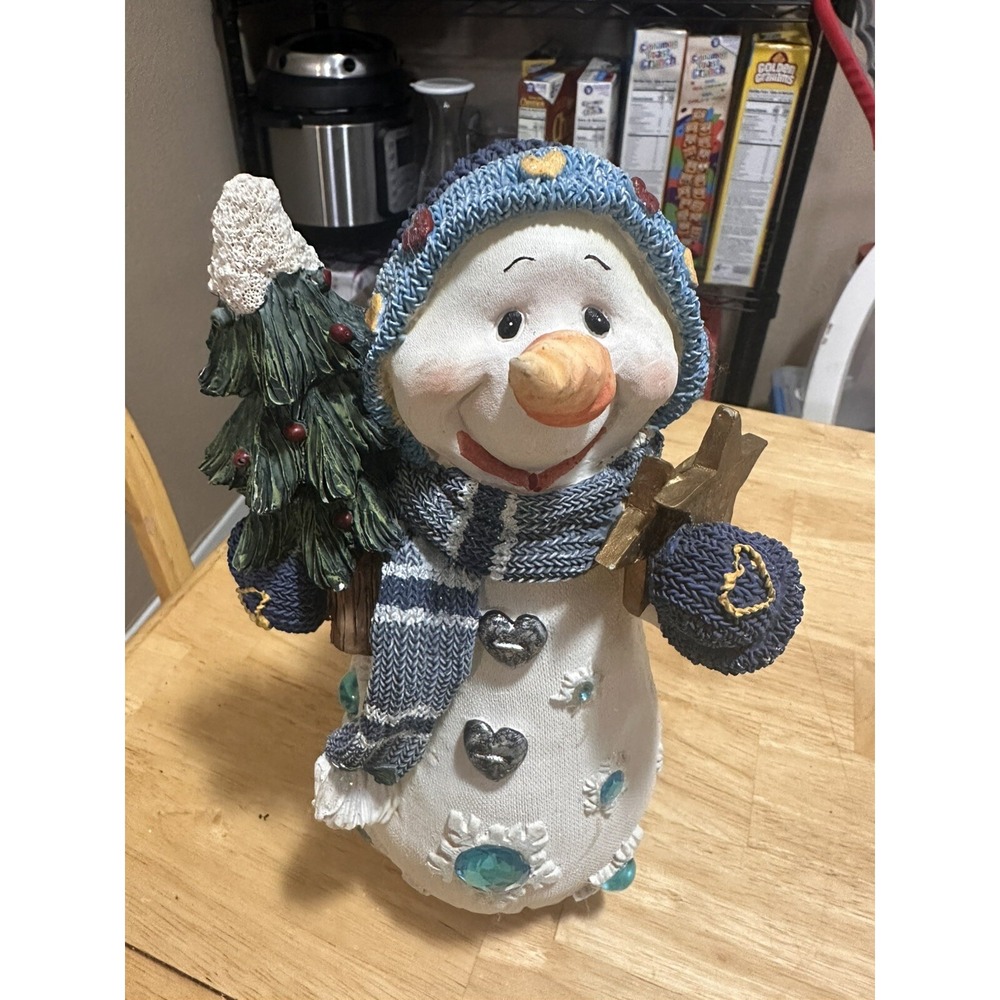 Snowman Christmas Holiday‎ Tabletop Figurine with Tree and Star Decoration - Picture 2 of 9